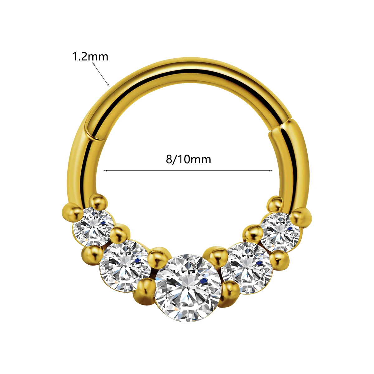 Piercing Jewelry Flowers Nose Ring Septum 316L Surgical Steel Zircon Clicker