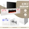 Fireplace TV Stand with 40'' Electric Fireplace, Entertainment Center with 16 Color Led Lights and 12 Flame Fireplace 4