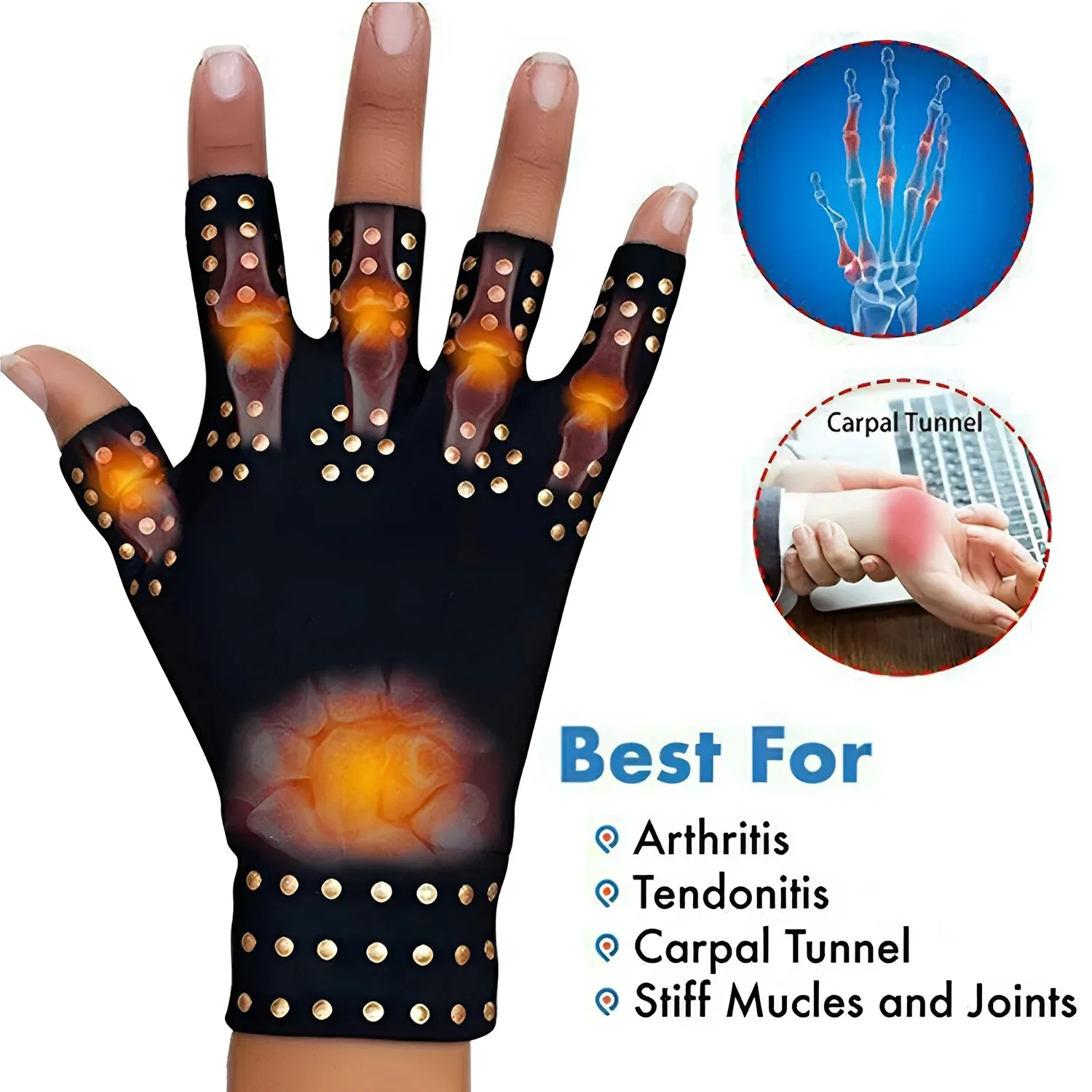 1Pair Fingerless Compression Gloves Magnetic Anti Arthritis Health Therapy Glove for Rheumatoid Hand Cycling Sport Running fingerless gloves,gym gloves,compression gloves
