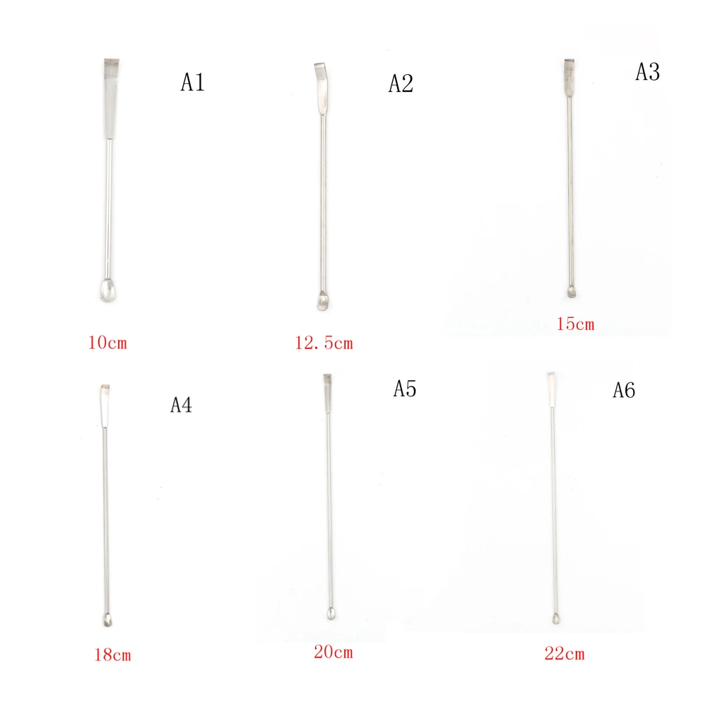 Lab Spoon Spatula Stainless Steel Micro Spatula Medicine Scoop U-Shape Pharmacy NMR Tube Spoon