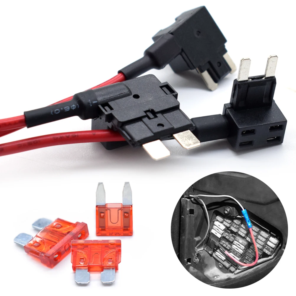 12V Small Medium Car Fuse Add-a-circuit TAP Adapter Holder Micro/Mini/Standard 10A Blade Fuses For Toyota VW Hyundai KIA Renault