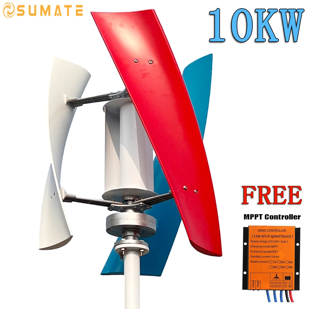 Éolienne 2000W 48V – Avec Régulateur MPPT – Moulin à Vent Domestique – Kit Maison