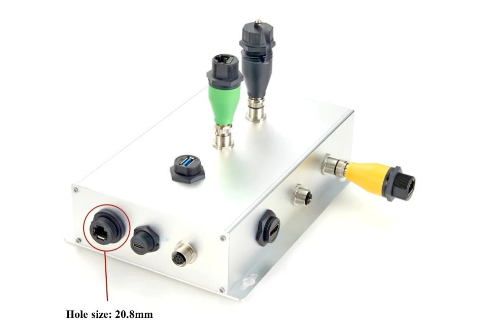 Ip67 rj45 Schott kupplung für Schott montage von Buchse zu Buchse abgeschirmter Stecker Ethernet LAN Durchgang durch wasserdichten Adapter – Detail 2