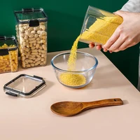 1pc Clear Food Storage Box,Food Storage Container With Lid, Plastic Kitchen And Pantry Organization Canisters 6