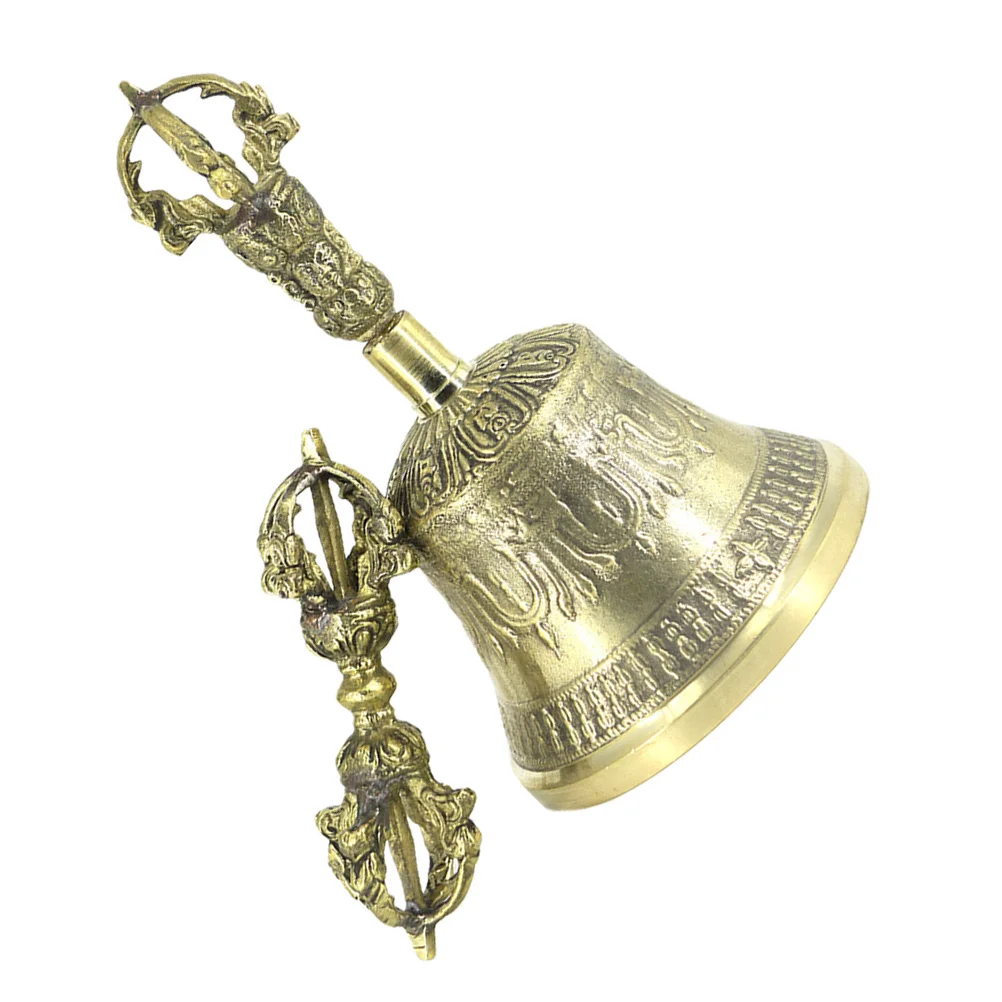 

Nepal Brass Five-Strand Vajra Bell Pestle Dharma Utensils Pure Copper Rattles Buddhist Puja Supplies Vajra Dorje Bell Craft Gift