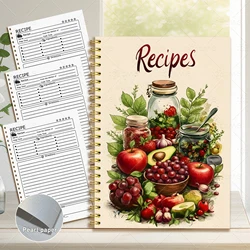 Recipe Notebook: A Charming Kitchen Planner with Cute Cooking Patterns and Pastel - Colored Food Journal (D)