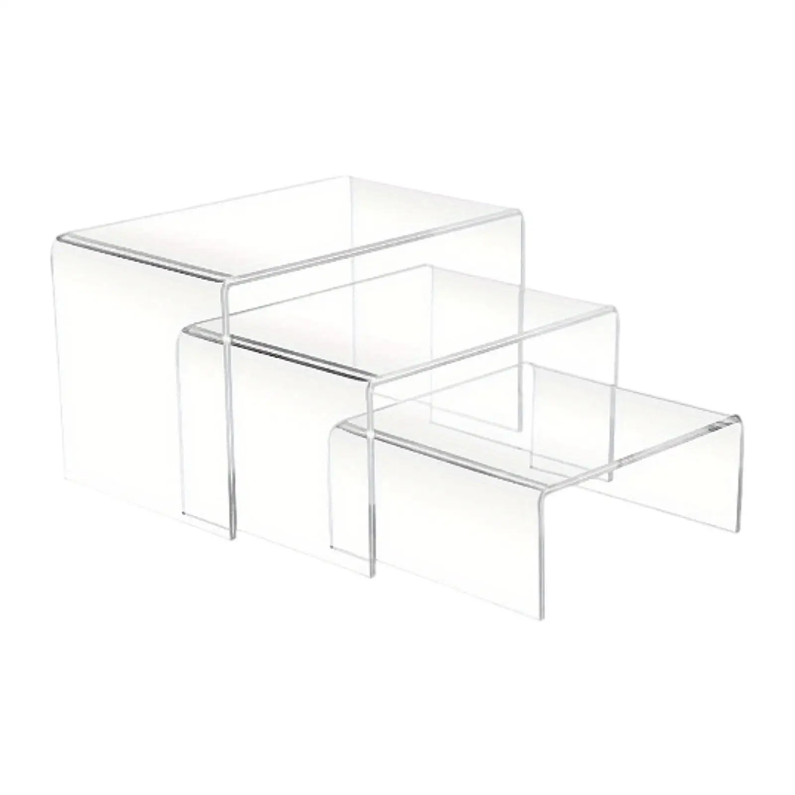 3x Acrylic Display Stand Display Riser Organizer Storage Ladder Display Rack Shelf for Doll Hand-made Model Perfume Cupcakes 4