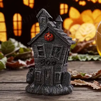 Halloween Spooky Miniature Statue Figurine Resin Mini Skull Ghost Decor Micro Skull Ghost Landscape for Haunted House Decoration 2