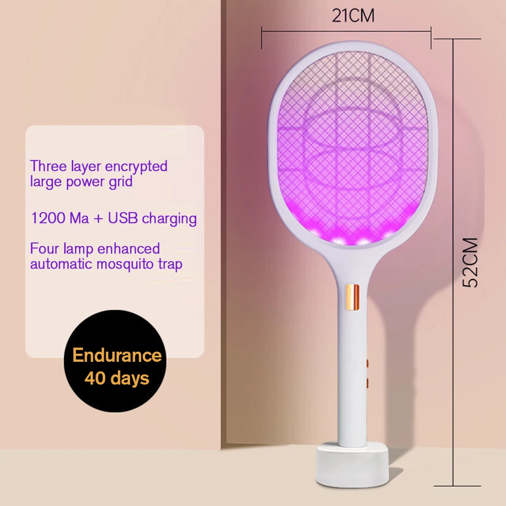 

Electric Mosquito Swatter Rechargeable Household Powerful Lithium Battery Mosquito Killer Lamp With Lamp Two-In-One Mosquito Rep
