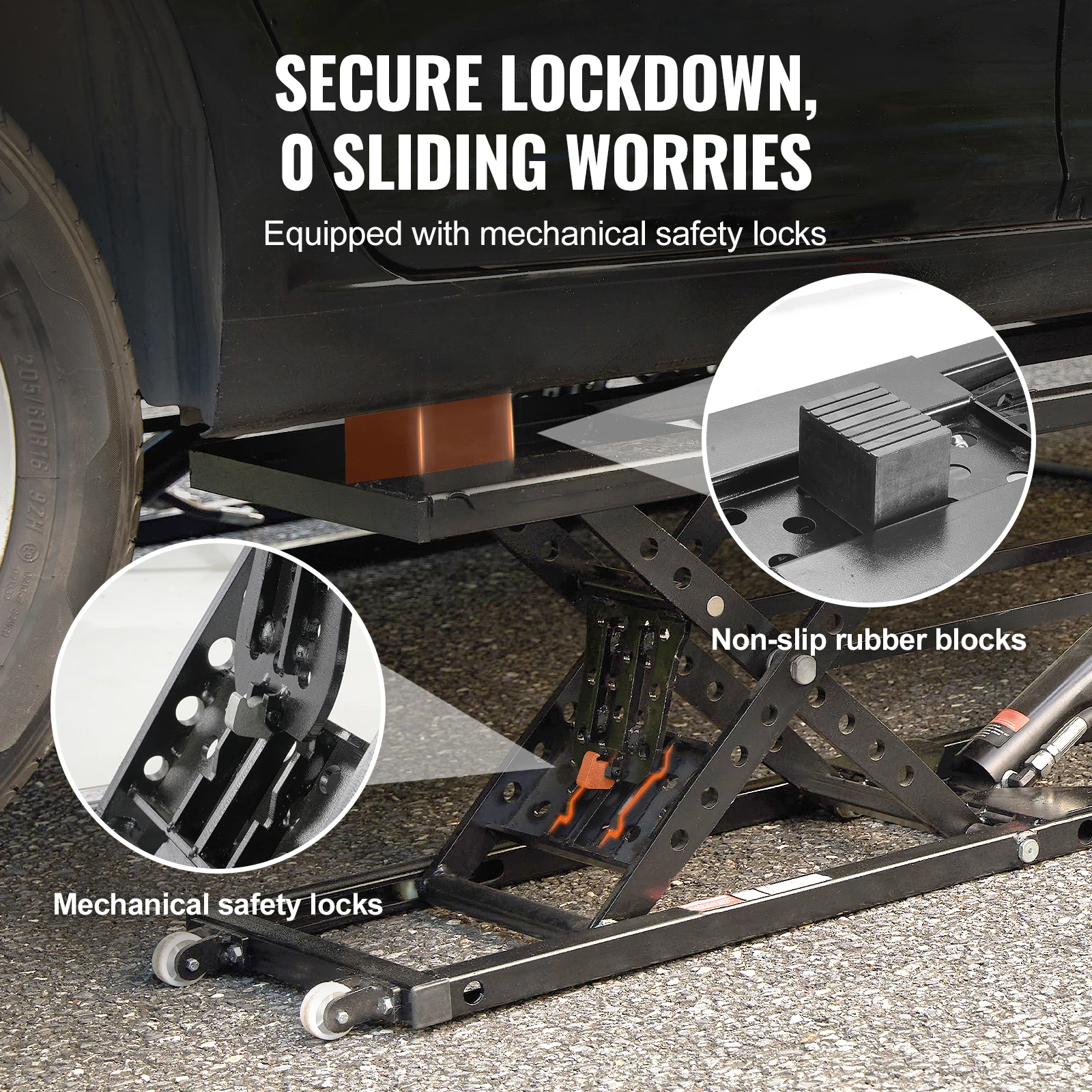 SucceBuy 5000lb Portable Car Lift with Extended-Length Plates Carbon Steel Truck Lift with 120V Power Unit for Home Garage Shop