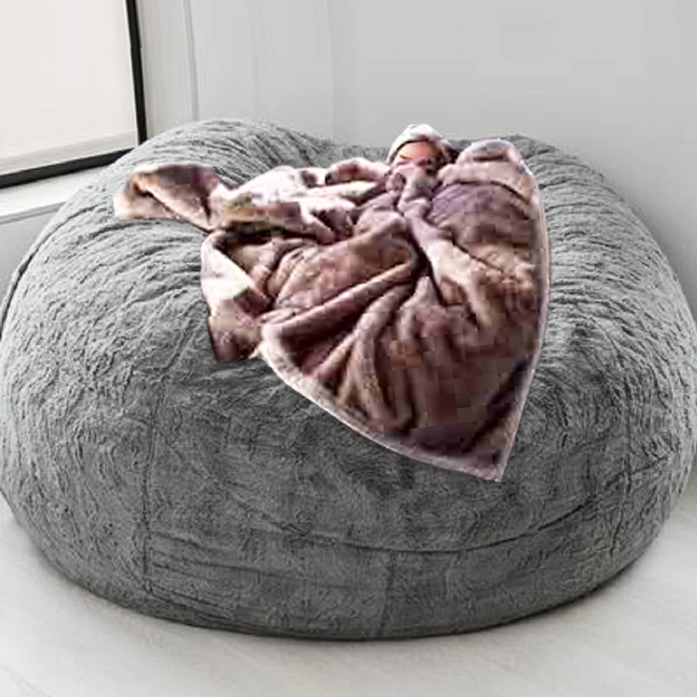 Lazy Sofa Cover Bean Bag Artificial Fur Bean Bag Bean Sofano