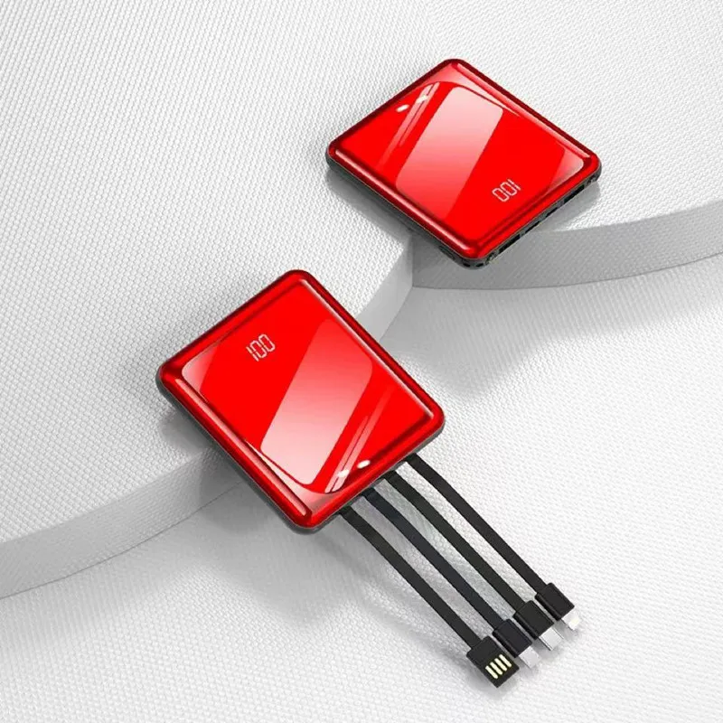power bank best buy 20000mAh Mini Power Bank High-Voltage Cell Mobile Power Supply Mirror Digital Display Phone External Battery With Four Wires best powerbanks Power Bank
