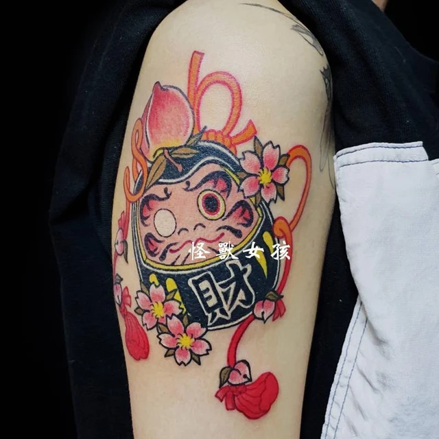 Daruma Doll Tattoo Sticker 