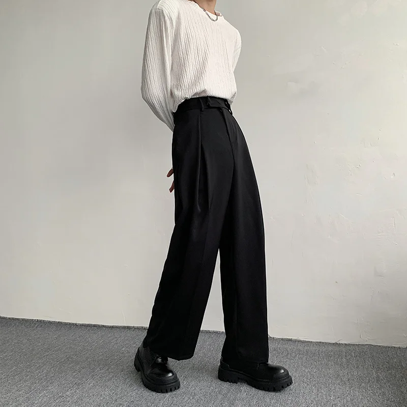 2023 New Black Suit Pants Men Fashion Social Mens Dress Pants Korean Loose Oversized Wide Leg Pants Mens Formal Trousers M-2XL 2