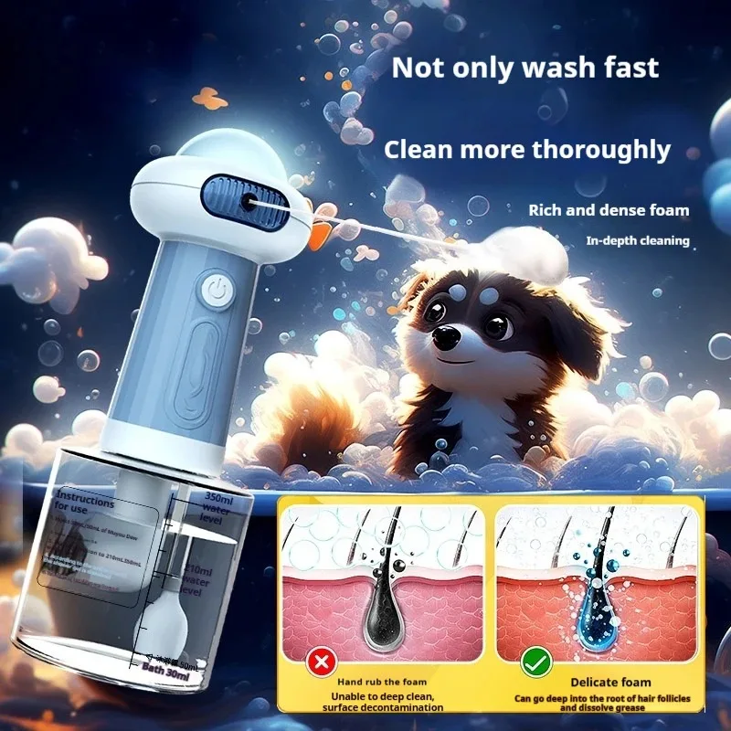 Automatic Dog Soap Spray Wireless USB Foam Deep Cleaning