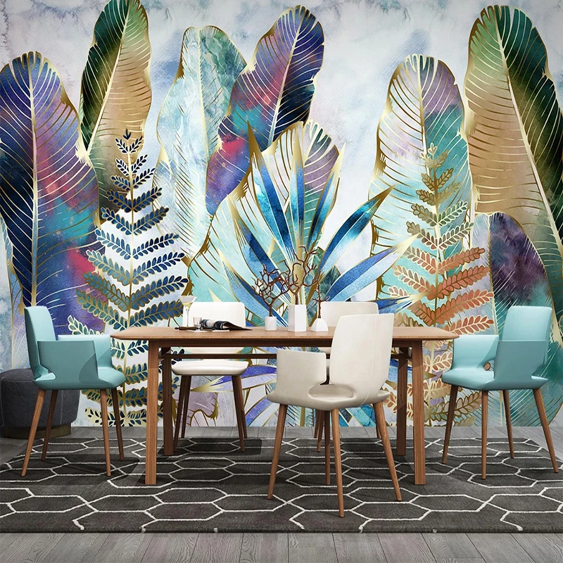 Folhas de Planta Tropical Folha de Banana Mural Papel Parede Cobrindo Personalizado Foto Papel para Sala Estar Quarto tv Fundo 3d