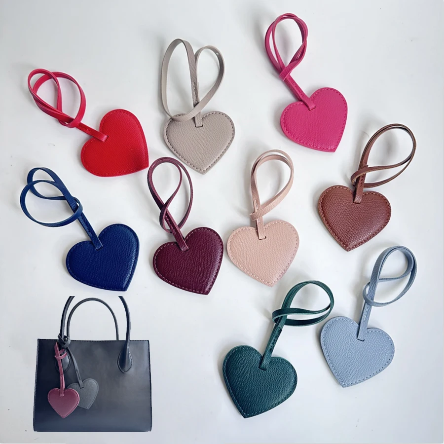 Free Initials Personalized Women PU Leather Peach Bag Pendant High Level Keychain Charm Black to School Gift Backbag Decoration