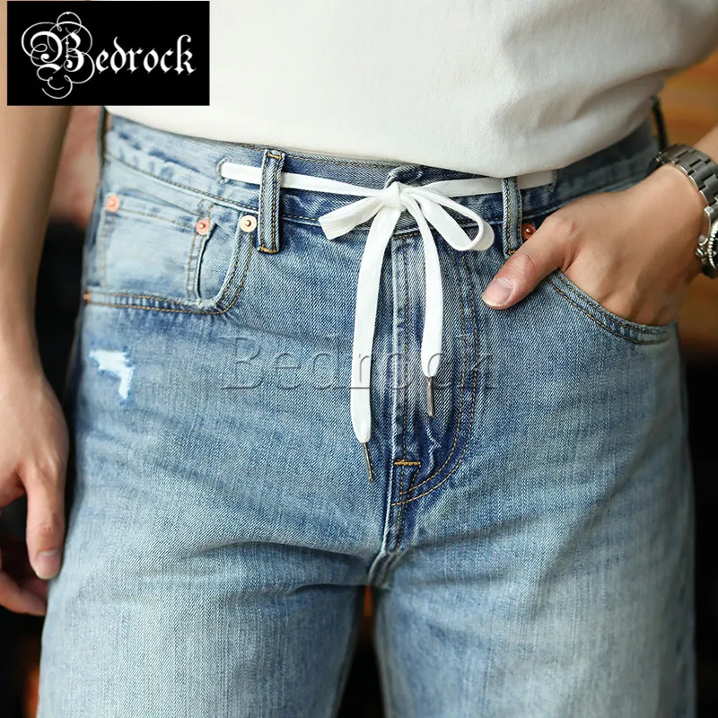 MBBCAR bell-bottoms for men blue 14oz one wash selvedge denim jeans wear out split joint personality special flare pants 7494