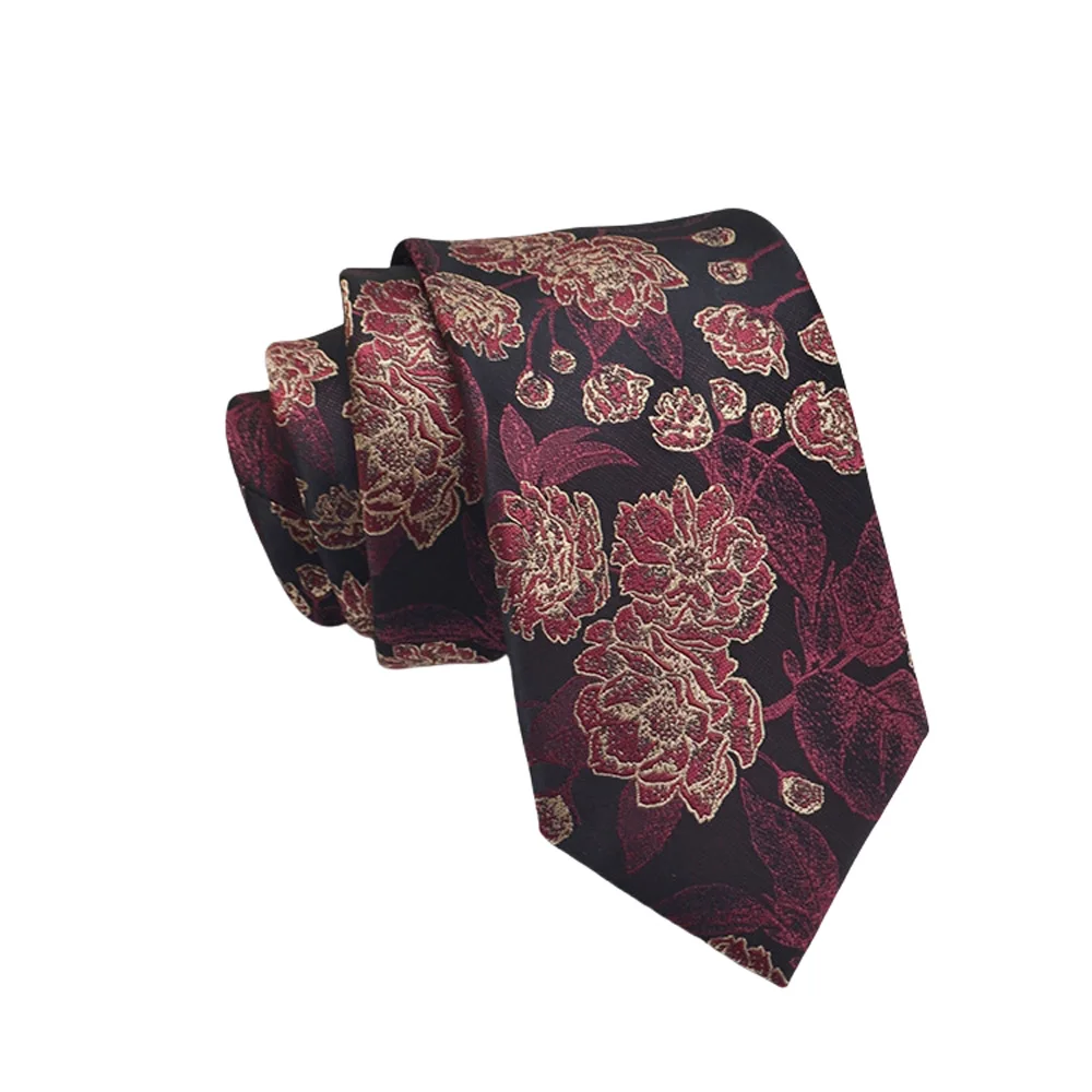 Mens Jacquard Tie - Floral Dot Necktie for Weddings  Daily Wear