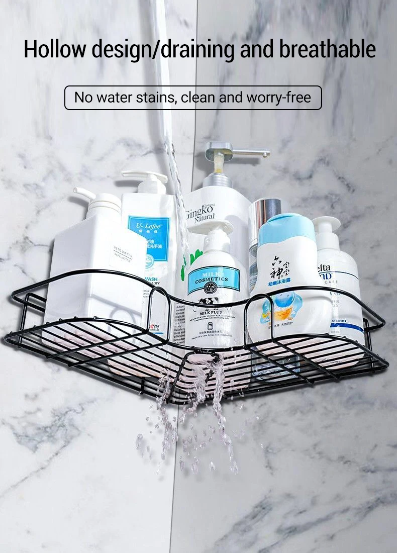Description Picture 5 of itemBathroom Shelves No-drill Corner Shelf Shower Storage Rack Holder Shampoo Tray Stand Toilet Organizer Bathroom