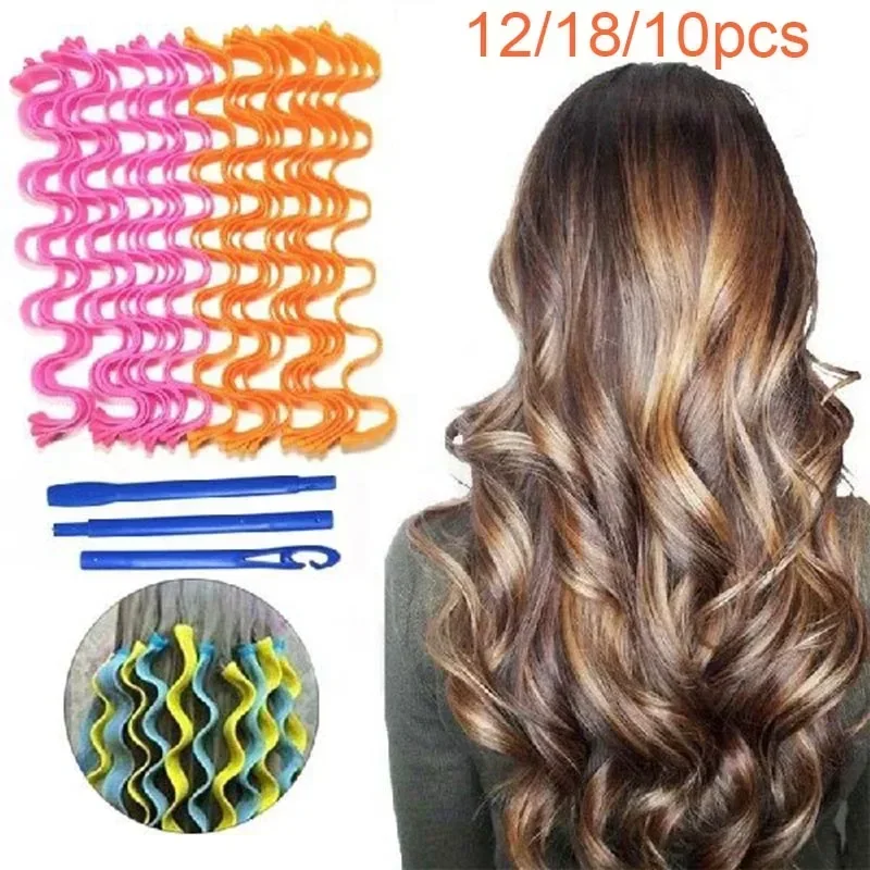 Hair Styling Tool Hair Curling Tools-Heatless Hair Curlers No Heat Curling Roller Rod Headband Silk Hair Rollers