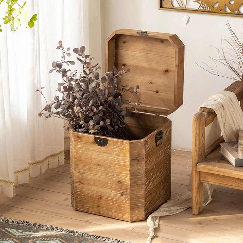 Vintage Storage Box Living Room Bedroom Side Table Corner Pastoral