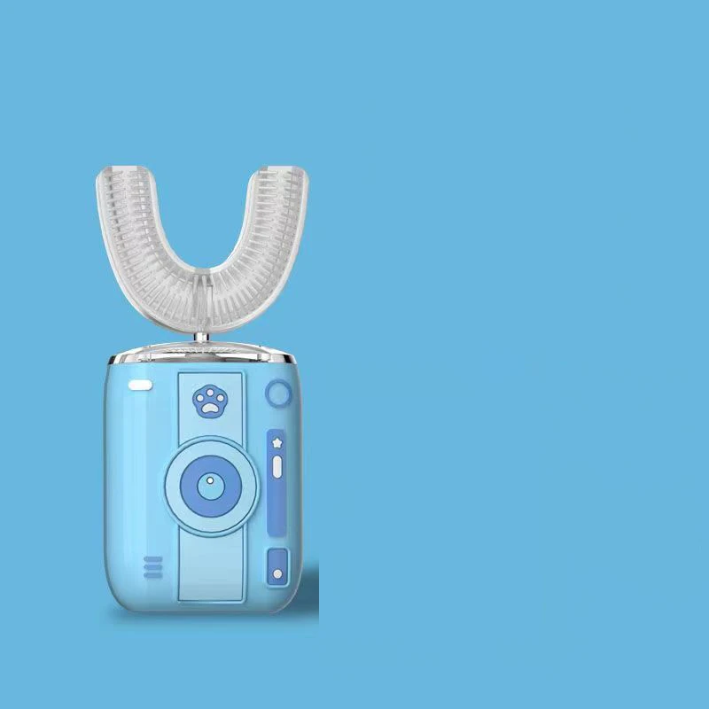 thumbnail image 1 of Cepillo de dientes eléctrico para adultos de 360 grados, en forma de U, recargable, de silicona, automático, sónico, temporizador inteligente, luz azul para niños, 1 of 5