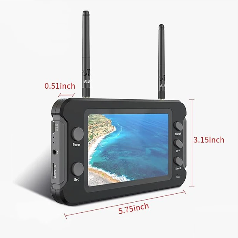 Moniteur FPV 5.8G 40CH DVR 4.3" - Écran LCD pour Drone RC