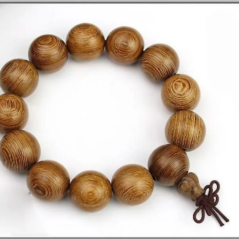Hotale Handmade Natural Wood Beads Bracelet Elastic Buddha Beads