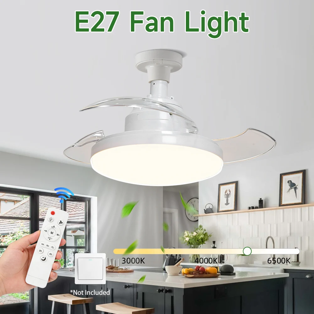 Modern Ceiling Fan Light Summer Ceiling Fan With Lamp Dimming Fan Chandelier 85-265V LED Lighting for Bedroom Kitchen Home Decor