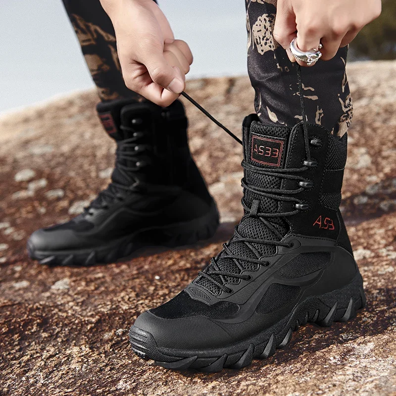 Hiking Shoes Men's Outdoor Ankle Boots High-quality Leather Boots Fishing and Hunting Sports Desert Combat