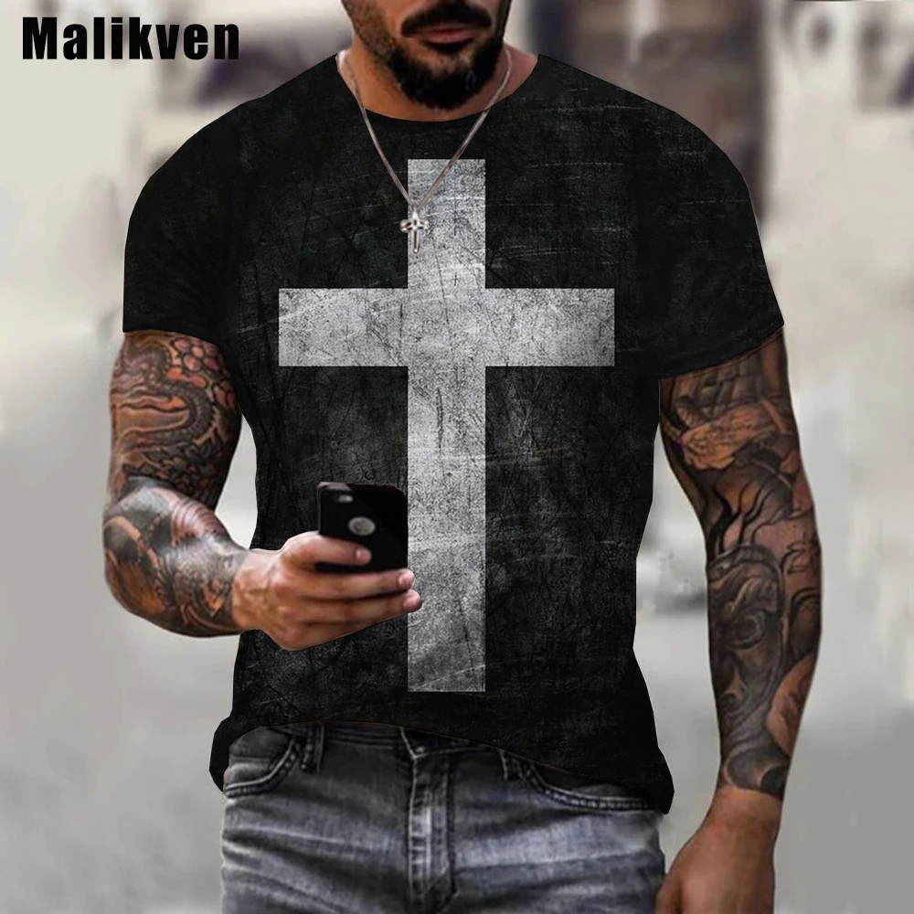 

Unisex Jesus Christ Cross Printed 3d Tshirt Men 3d Printed T-shirt Casual O-Neck T Shirt