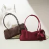 2025 Autumn Winter Suede Leather Bag Minimalist Unique Single Shoulder Bag Slouchy Casual Underarm Tote High Quality Handbag 2