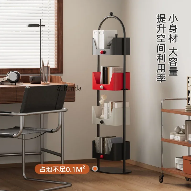 Bookshelf living room wrought iron wall corner storage narrow cabinet display snack rack