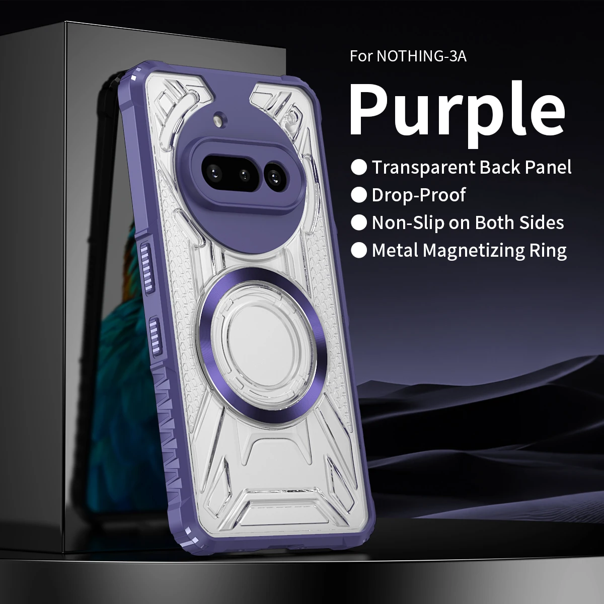 Luxury Armor Magnetic Magsafe Transparent Phone Case - Shockproof Battle Shadow Cover