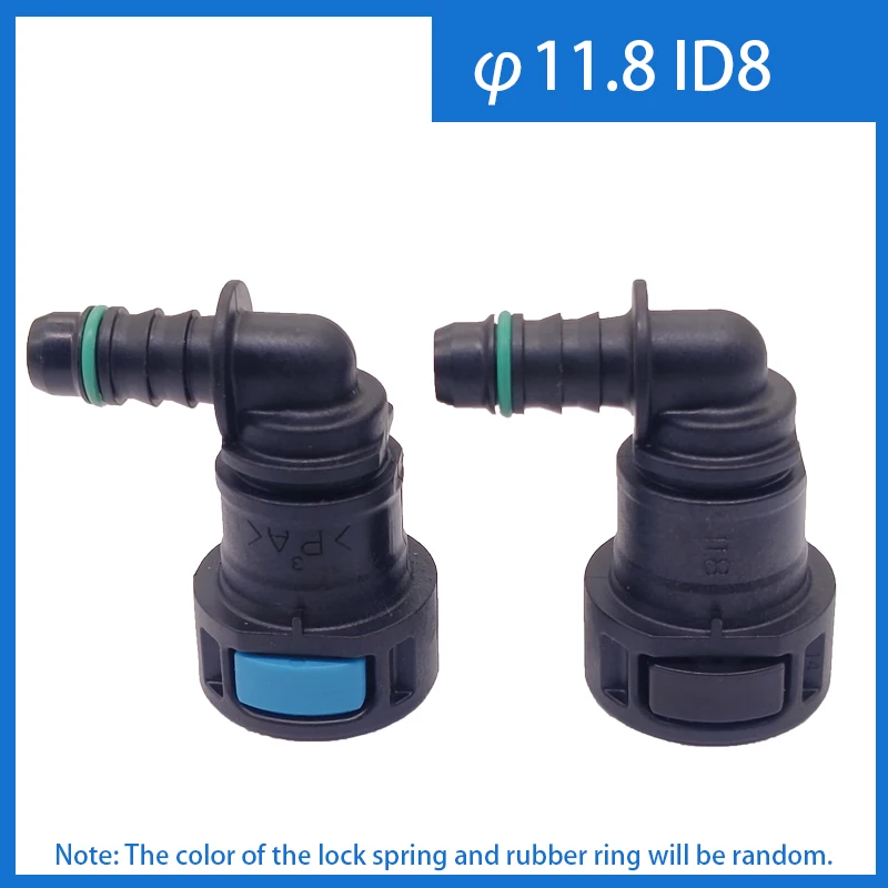 2pcs x 11.8 ID8 90&deg; Female Auto Car Fuel Line Hose Quick Release Connector Carburetor Part