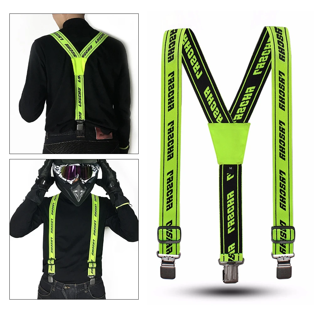 

Heavy Duty Braces Pants Suspender Elastic Adjustable Y Back Straps For Motorcycle Racing Riding Universal Pants Suspender