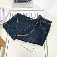 XXXXL Fashion Plus Size Women's Jeans Autumn New Drawstring Waisted Denim Straight Leg Pants Casual Full Length Trousers 1393 - Image 5