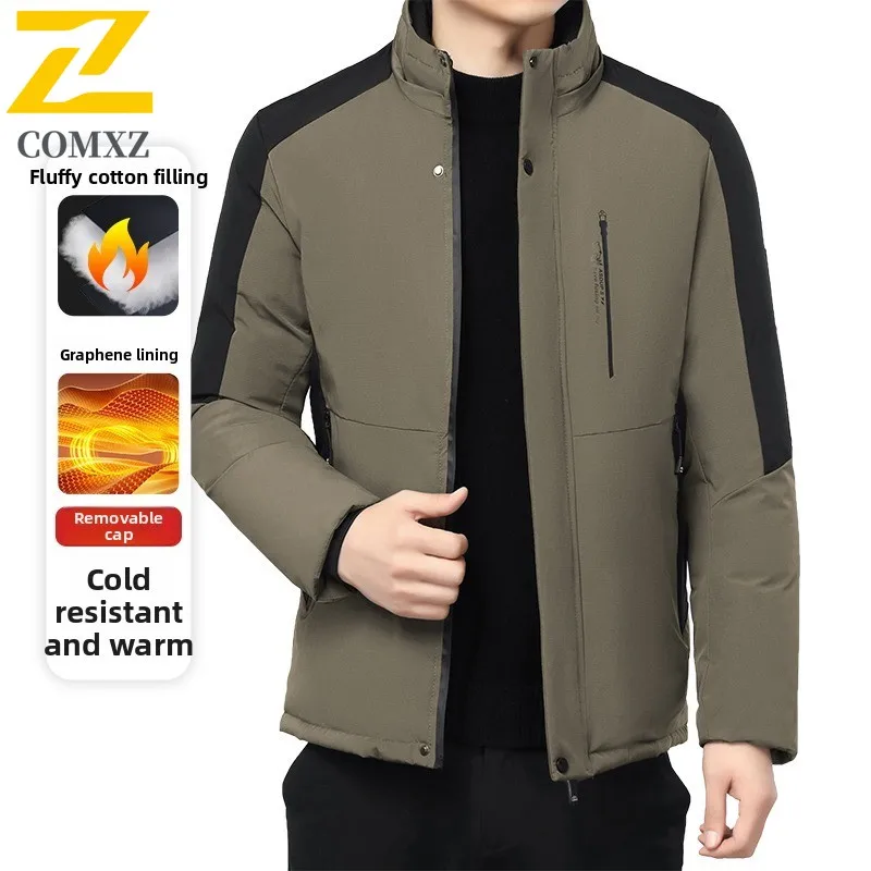 EIAO Men's Graphene-Heated Winter Jacket -Detachable Hood Thermal Coat with Intelligent Warming System for Senior Gentlemen 2025