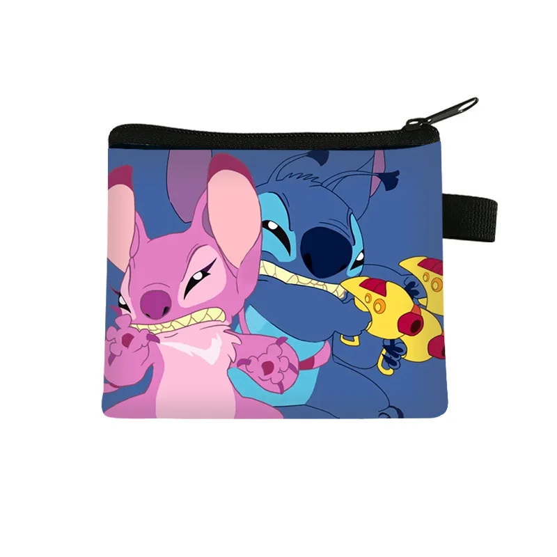 Disney Cute Stitch Women's Purse Children's Cartoon Stitch Print Mini Card Bag Coin Purse Large Capacity Change Storage Bag Gift