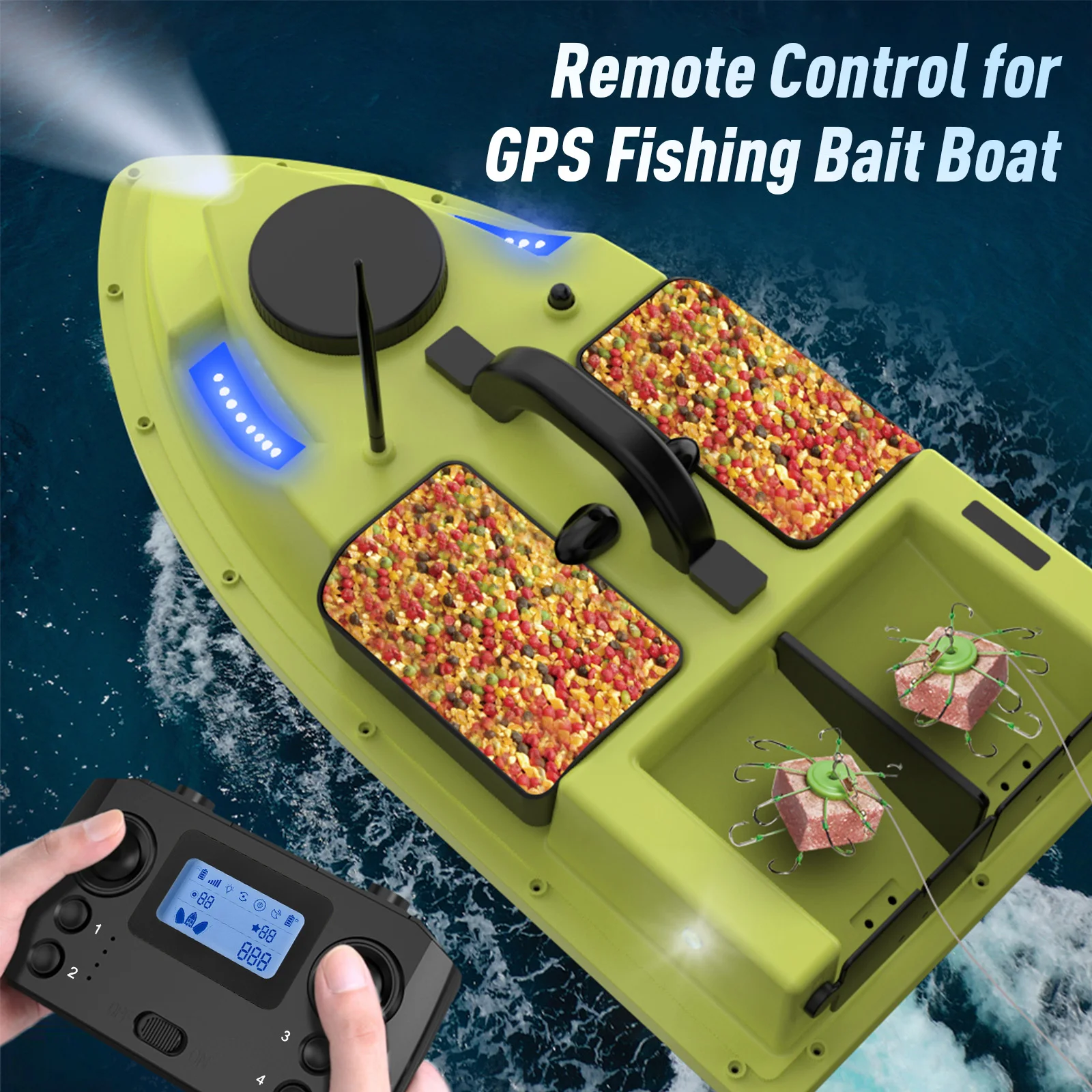 Télécommande pour bateau RC GPS D19/D20 - Portée 500m