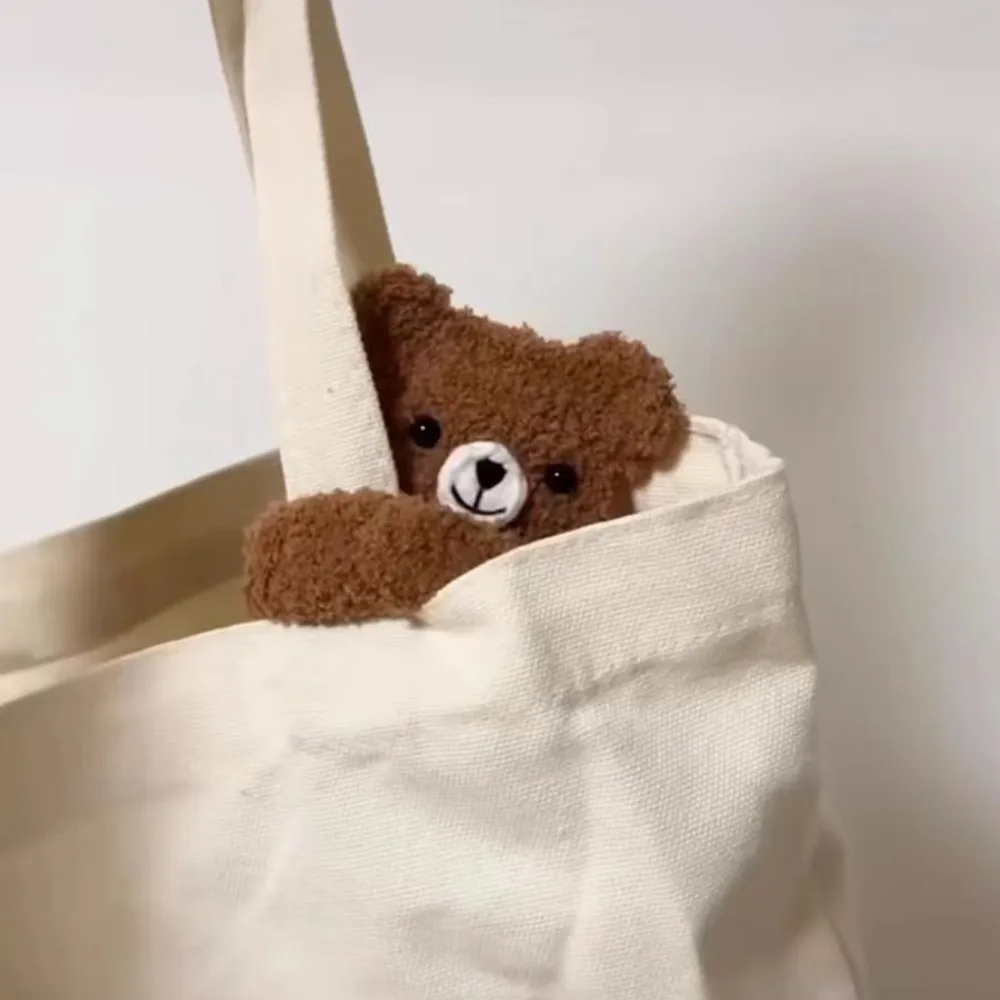 Little Bear Earphone Storage Bags Handmade Woven Homemade Plush Thread Crochet Cute Teddy Bear Bluetooth Headset Bag Pendants