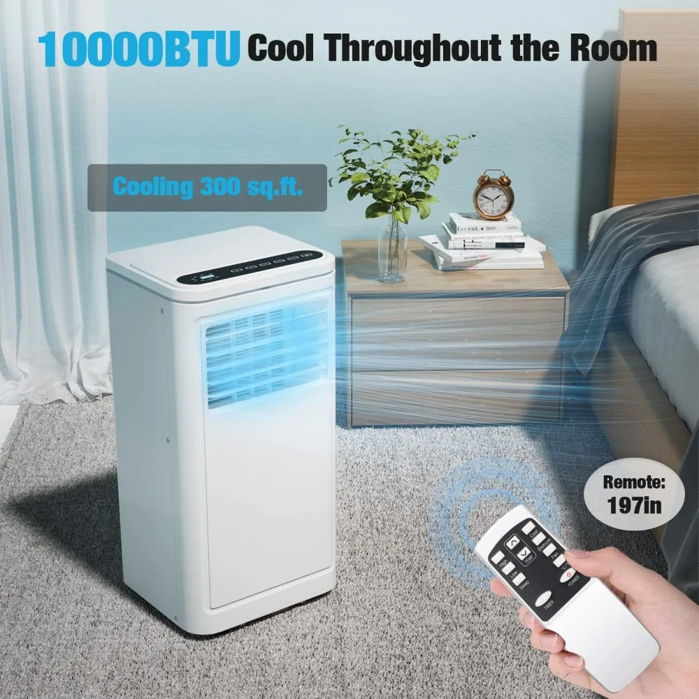 TU Portable Air Conditioner，3 modes Portable AC, Fan, and Dehumidifier with Remote Control, 24H Timer, 2 Speeds fo