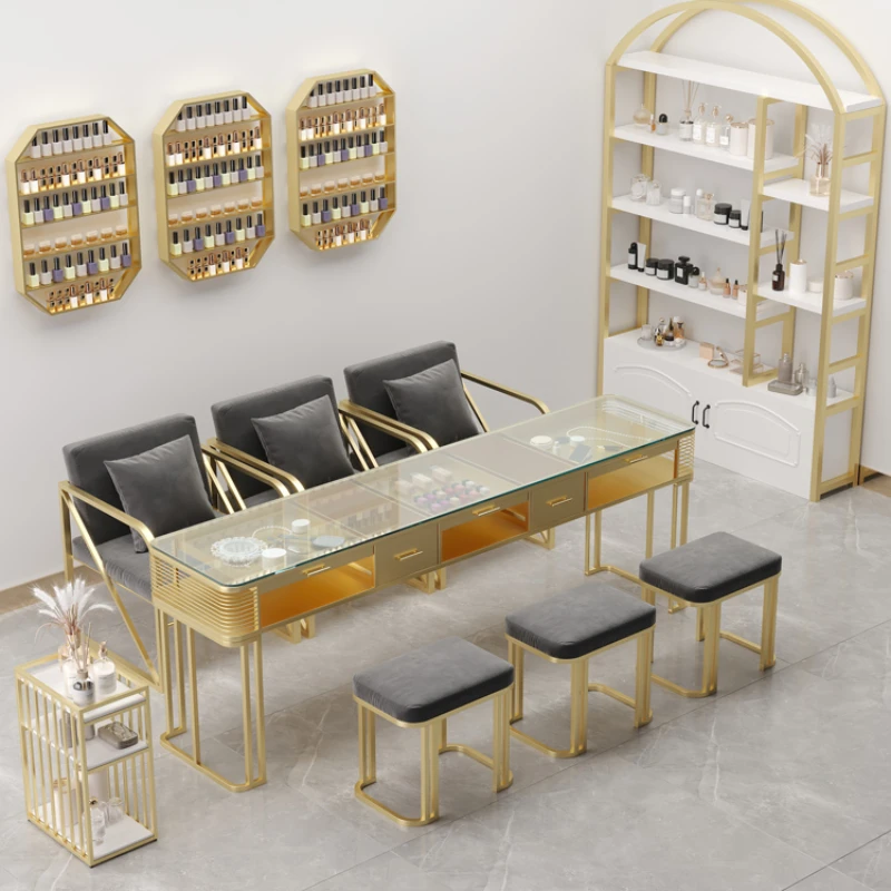 

Makeup Manicure Table Women Beauty Reception Counter Manicure Table Prosthetic Living Room Mesa Manicura Salon Furniture YN50MT