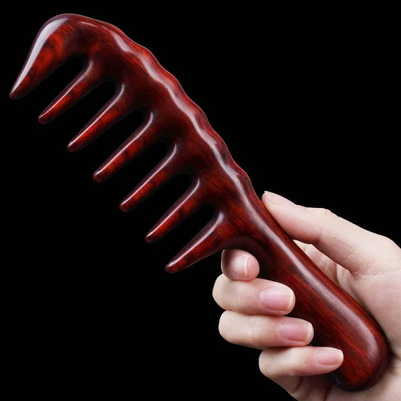 

Thicken Wood Wide Tooth Comb Large No-static Detangling Curly Hair Handmade Natural Sandalwood Comb Head Scalp Massage