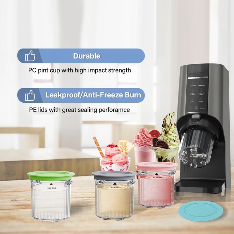 Pint Containers And Lids Replacement Compatible For Ninja, 48 OFF