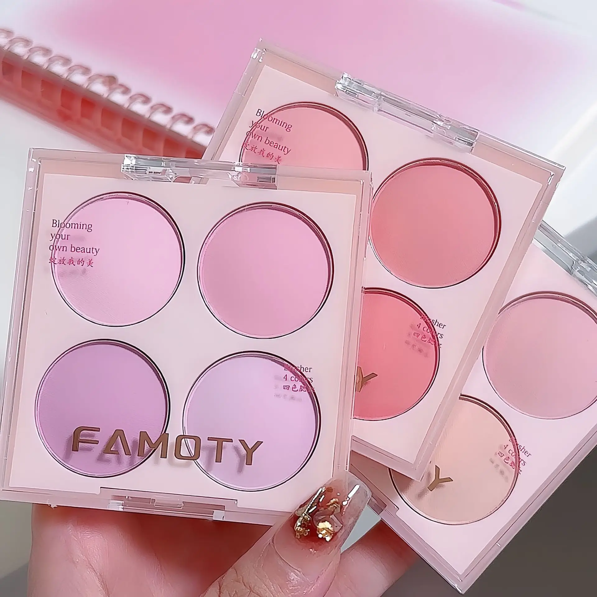 Blush Powder 4 Colors Blush Powder Face Makeup Sweet Warm Colors Matte Cheek Powder