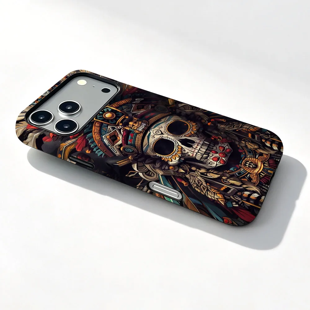 Retro Skeleton 2-in-1 Magnetic Phone Case with Film Shell Cover