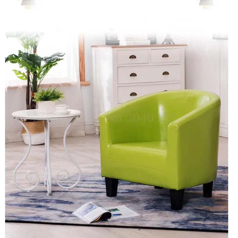 Single sofa leisure card seat hotel cafe sofa small apartment fabric leather net coffee