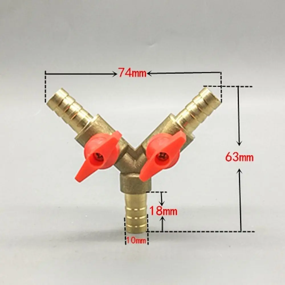 8mm 10mm 12mm tubo flessibile Barb Y tipo tre 3 vie ottone spegnimento valvola a sfera raccordo raccordo adattatore per carburante Gas acqua olio aria  13